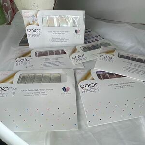 Lot of 6 full sets of color street real Nail Polish strips.